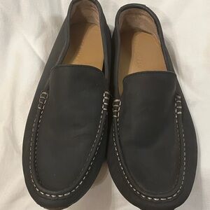 Cole Haan Black Leather Slip-On Moccasin Loafers